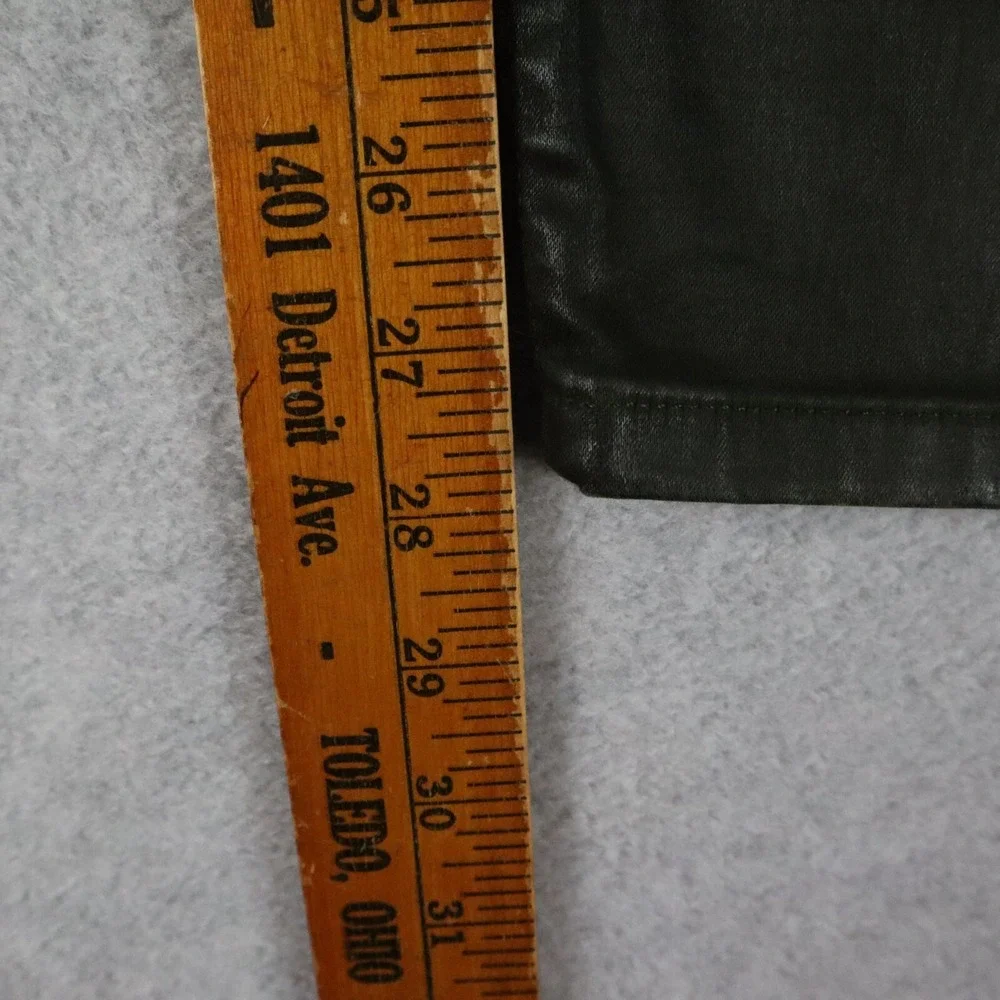 Banana Republic Jeans Mens 28 Skinny Faux Leather 5-Pocket‎ Stretch Flex Green